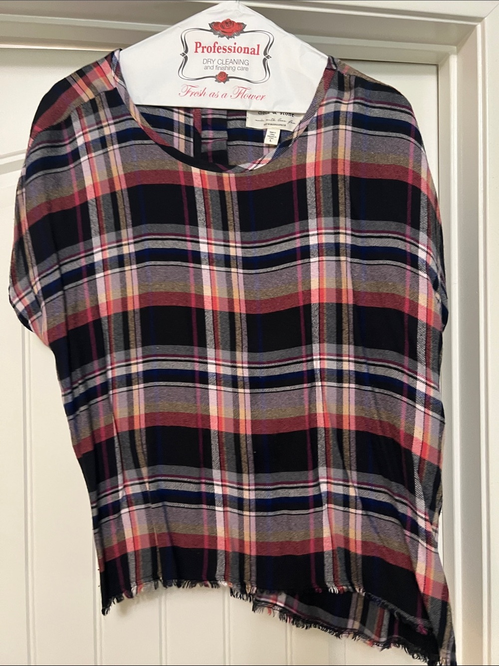Anthropologie cloth and stone plaid top